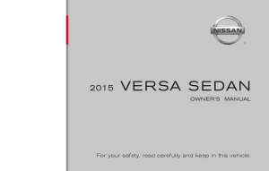 2015 Nissan VERSA SEDAN Owner Manual